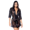 Robe renda sensual Mapalé cetim bordas laço cintura ajustável tanga combinando inclusa versátil elegante refinado feminino sedutor confortável colombiano