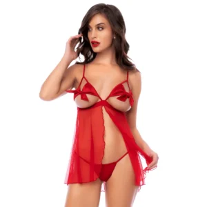 babydoll sexy bojos abertos laço abertura frontal travessa alças ajustáveis silhueta fluida conforto sensualidade tanga combinando Mapalé colombiana