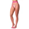 meia calça arrastão rosa rede larga elástica confortável versátil atemporal sedutora modeladora cintura alta poliamida elastano elegante