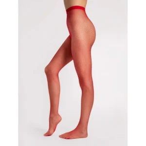 Greta meias arrastão vermelhas sensuais elegantes duradouras alta qualidade fios fundilho algodão ponta reforçada conforto poliamida elastano