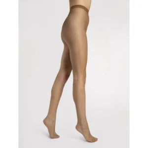 Meias arrastão Greta Fiore polonesa cor Safari fio poliamida elastano algodão durabilidade acabamento sofisticado estilo ousado textura resistente