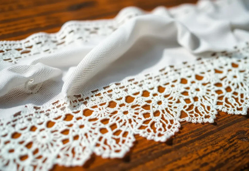 detalhe de uma borda de renda delicada e elegante